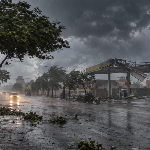 Temporal provoca estragos em Santa Helena de Goiás e derruba cobertura de posto